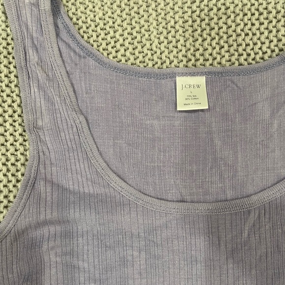 LIKE NEW J Crew Silk and Cotton Tank Top in Purple - Picture 2 of 2